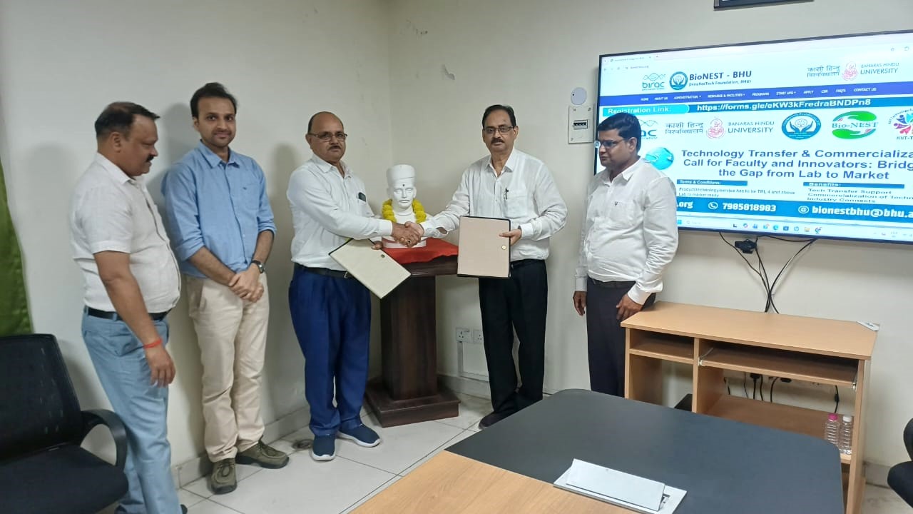 Photograph of MoU with Sai Institute of Rural Development (SIRD)